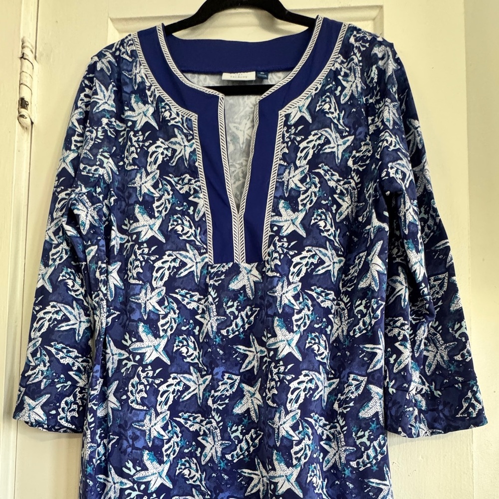 Cabana Life x Talbots Blue Starfish Midi Dress